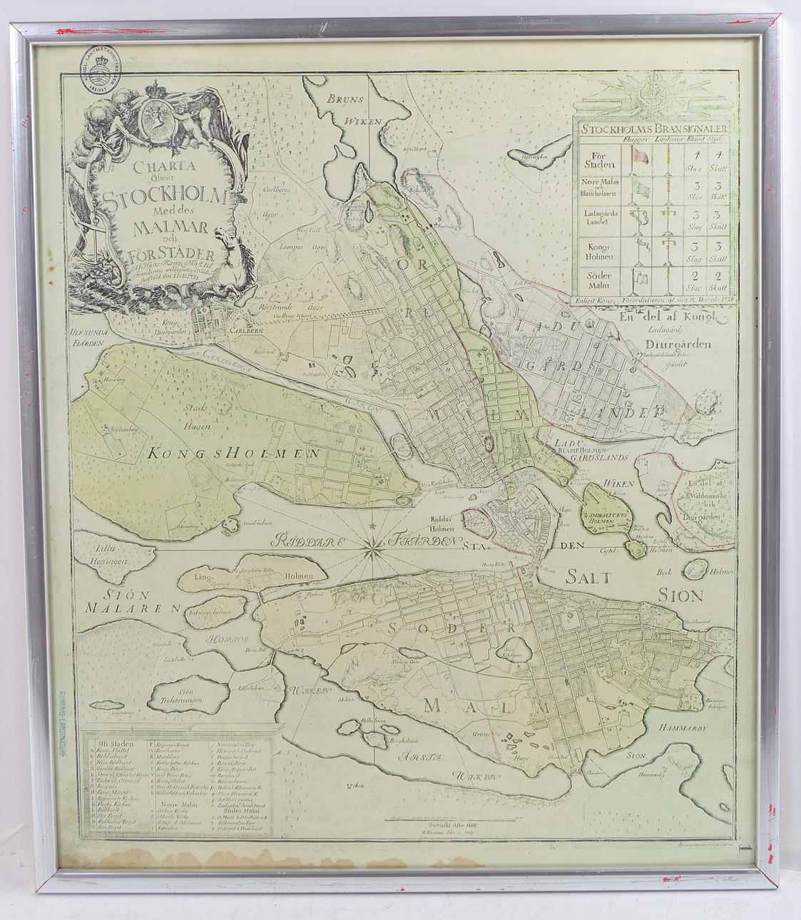 KLS. Charta Öfwer Stockholm Med des Malmar och För Städer.