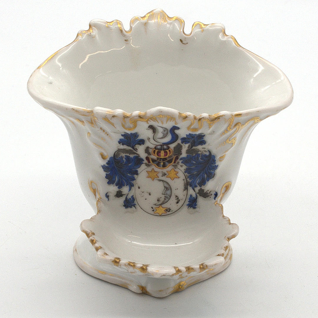ANTIK BIEDERMEIER PRYDNADSVAS HANDMÅLAD DATERAD 1861.