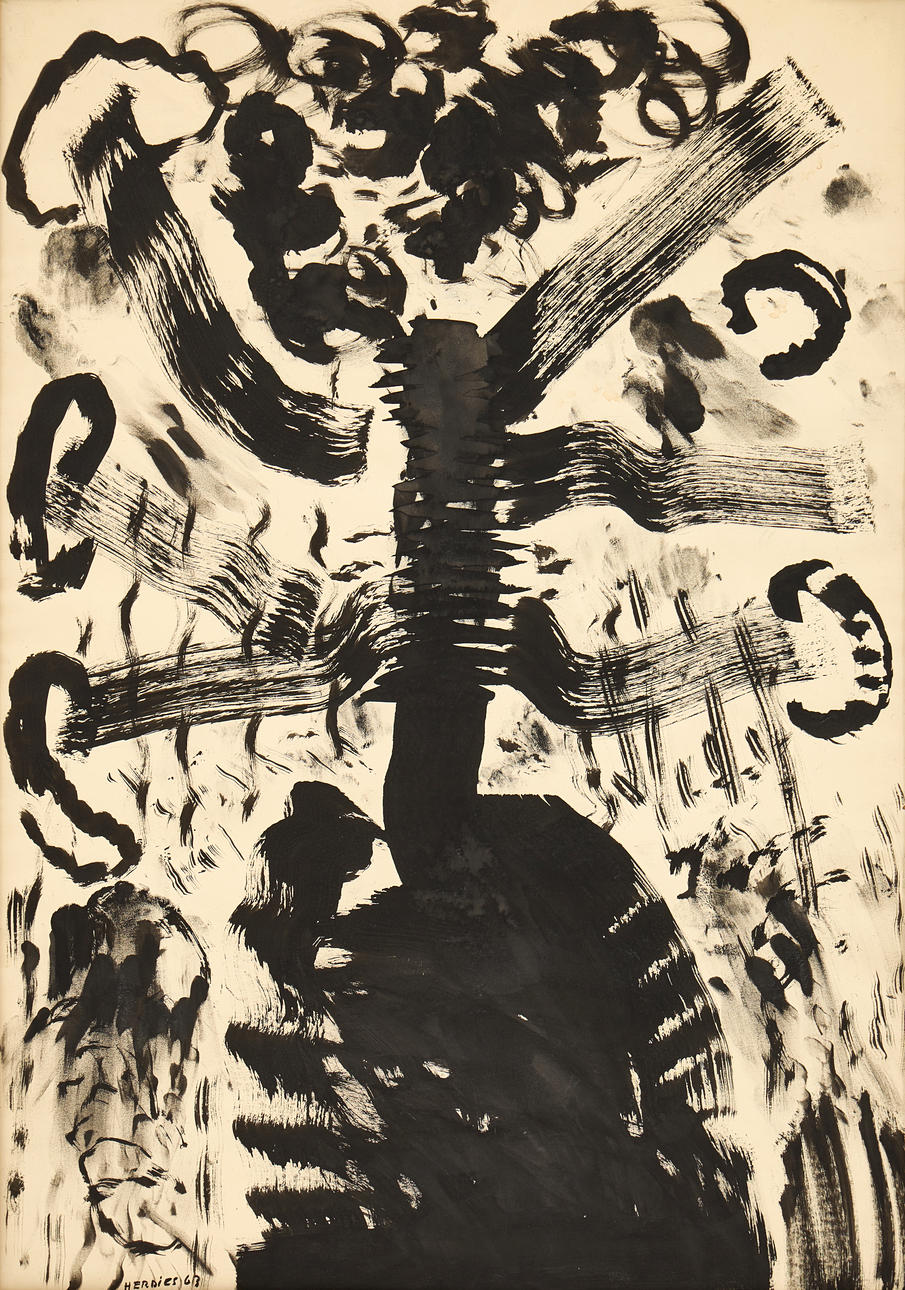 OLIVIER HERDIES (1906-1993). "Explosiv dans", signed, dated 63, ink on paper.