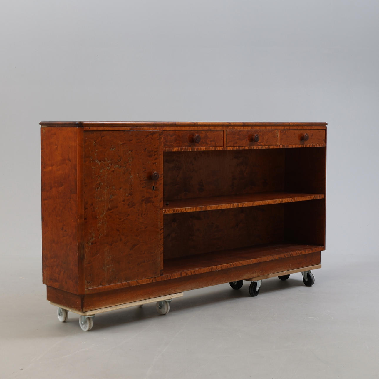 BOKHYLLA, bonad björk, Swedish Modern, 1930/40-tal.