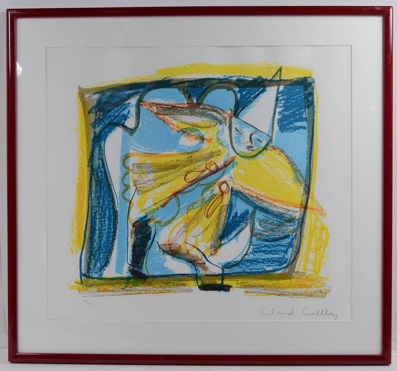 ERLAND CULLBERG. Clown. färglitografi.