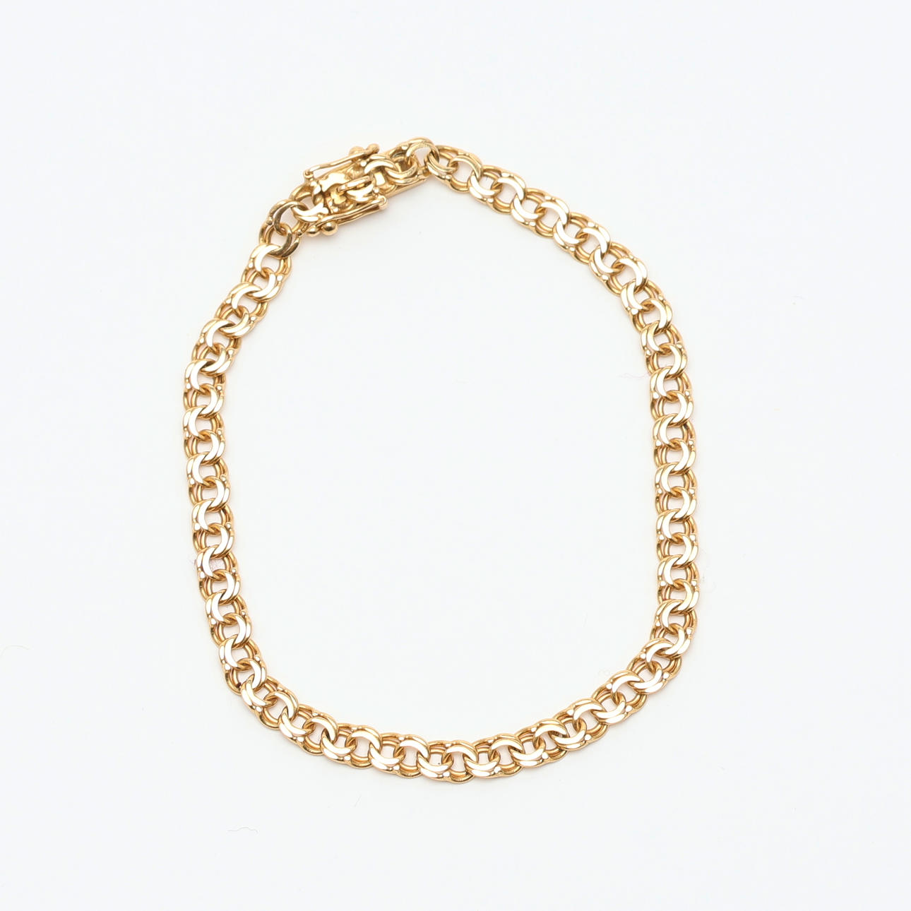 ARMLÄNK, bismarcklänk, guld 18K, Stockholm 1965.