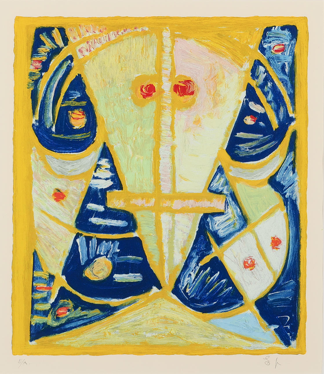 EGILL JACOBSEN (1910-98). Mask composition, serigraph E.A. signed in pencil.