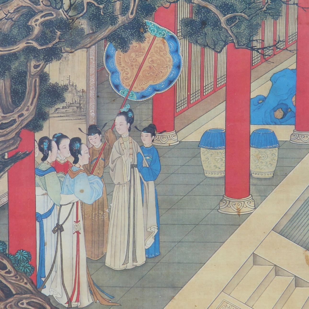 TAVLOR, ett par, tryck, Kina, 1900-talets mitt.