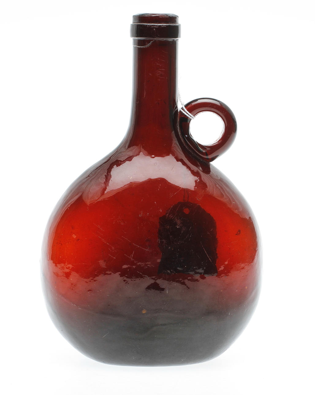 FLASKA, glas, Bocksbeutel-typ, 1800-tal.