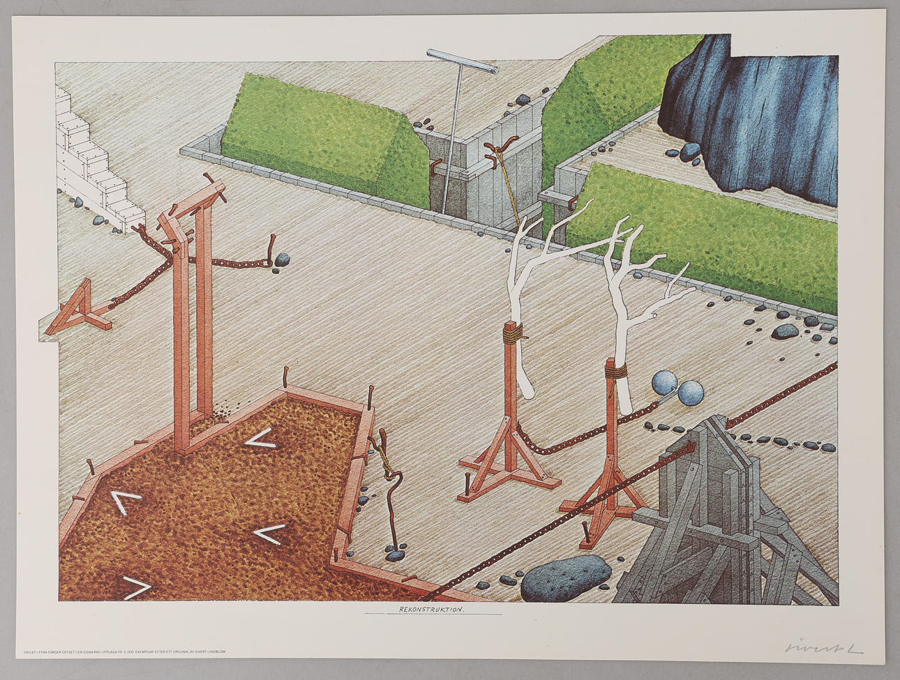 SIVERT LINDBLOM. "REKONSTRUKTION", OFFSETTRYCK.