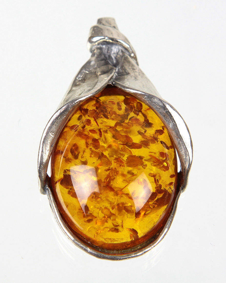 STOR BÄRNSTEN HÄNGE, silver 925.