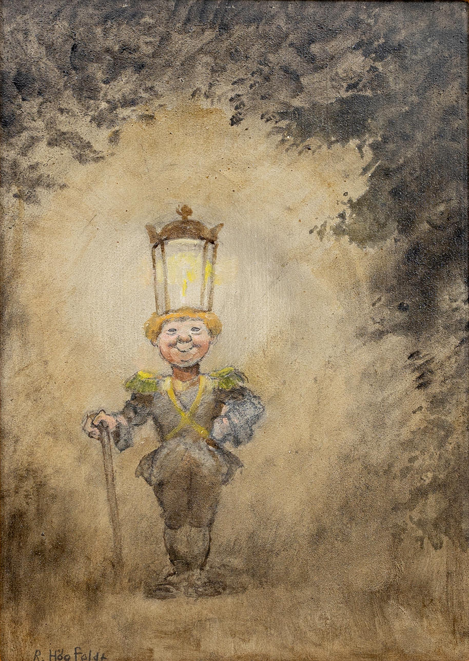 ROBERT HÖGFELDT. Komposition, olja på pannå, signerad.