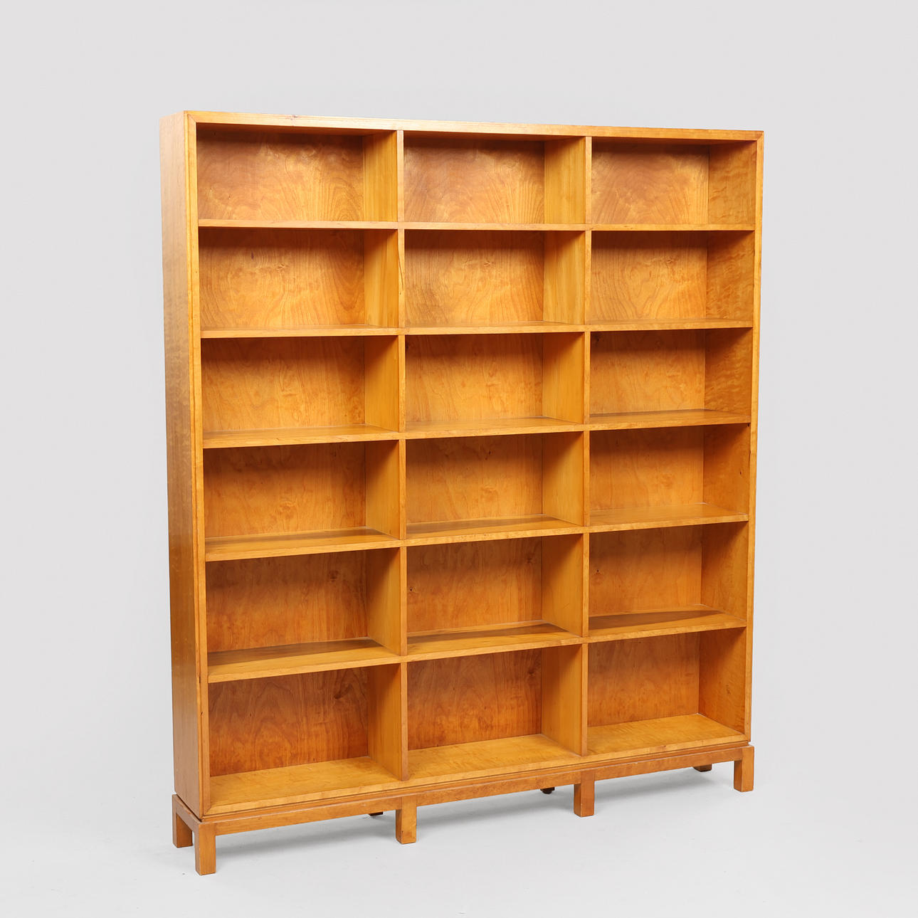 Cabinetmaker R Dal. Birch bookcase with profiled base, Denmark, approx. 1940s.