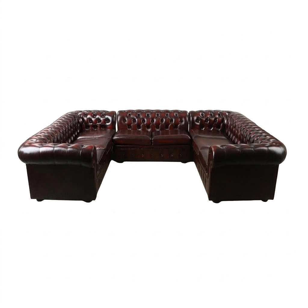 SOFFA, skinnklädsel, chesterfieldmodell.