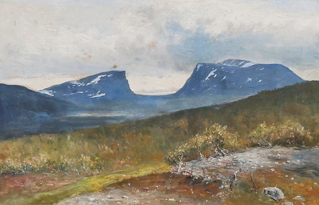 OLOF HERMELIN. Oil painting, signed, "Lapporten".