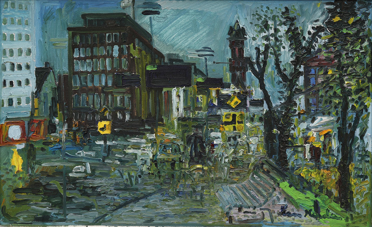 LARS HERDER. Motif from Helsingborg, oil on canvas, signed.