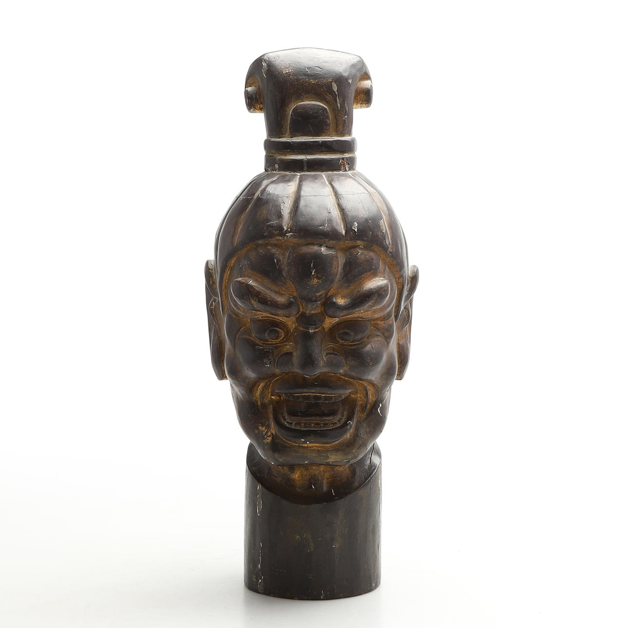 SKULPTUR, i form av demon (Oni), Japan, troligen Meiji (1868-1912).