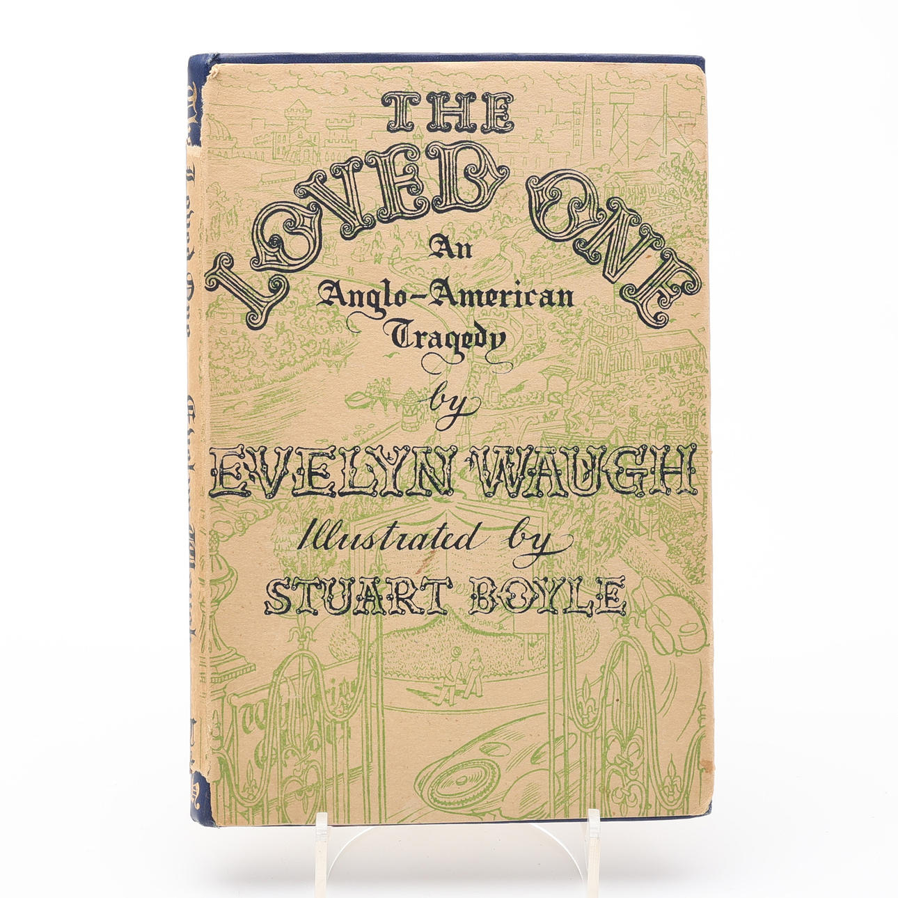 EVELYN WAUGHS THE LOVED ONE - AN ANGLO-AMERICAN TRAGEDI I FÖRSTA UPPLAGAN 1948 ILLUSTRERAD AV STUART BOYLE.