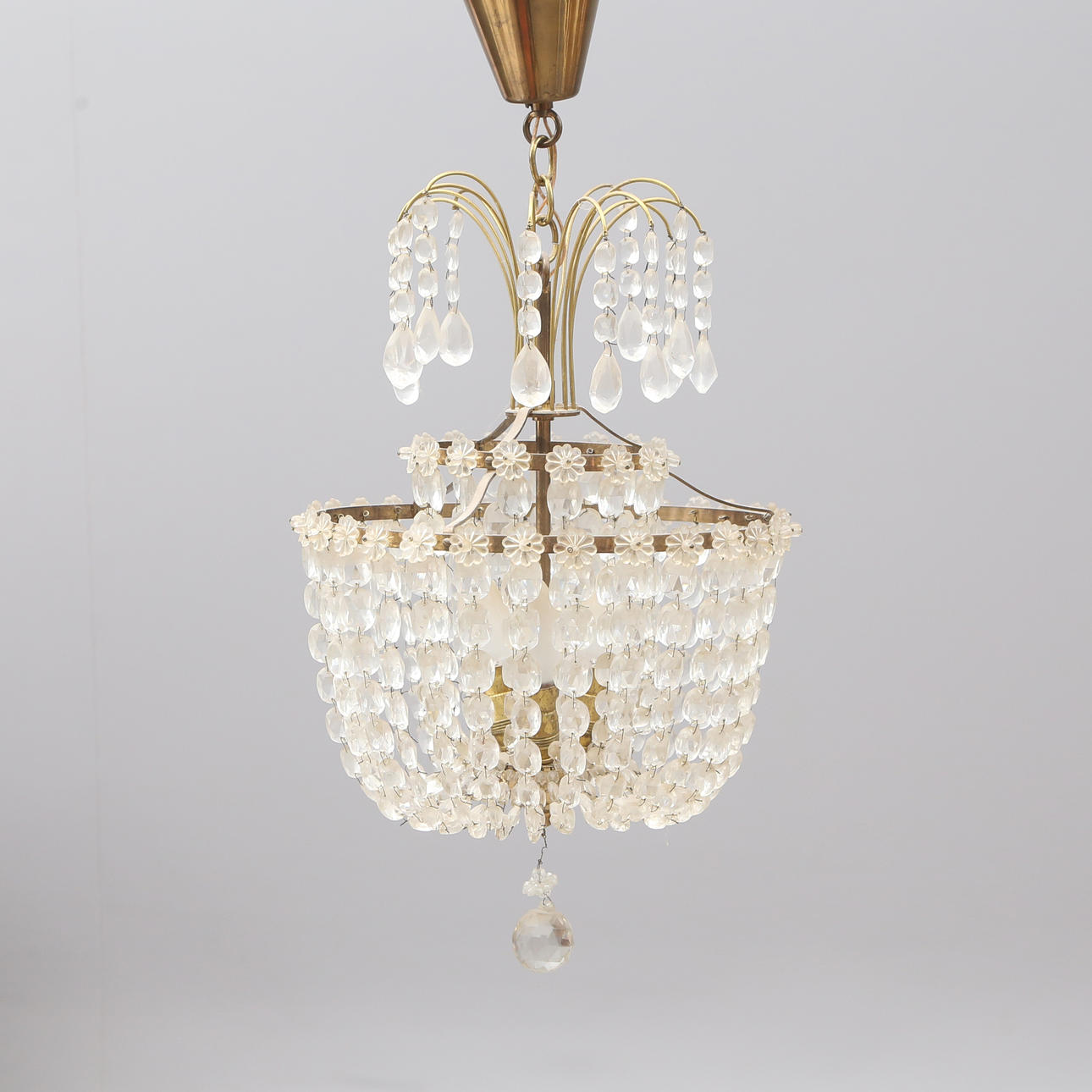 TAKLAMPA, glas/metall.