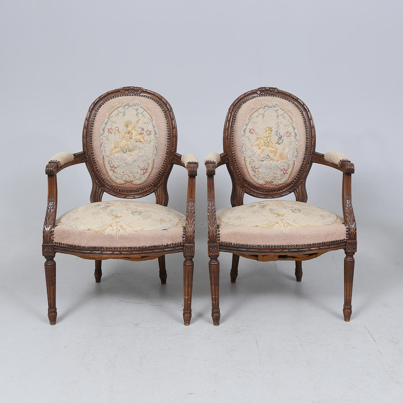 KARMSTOLAR, 1 par, gustaviansk stil.