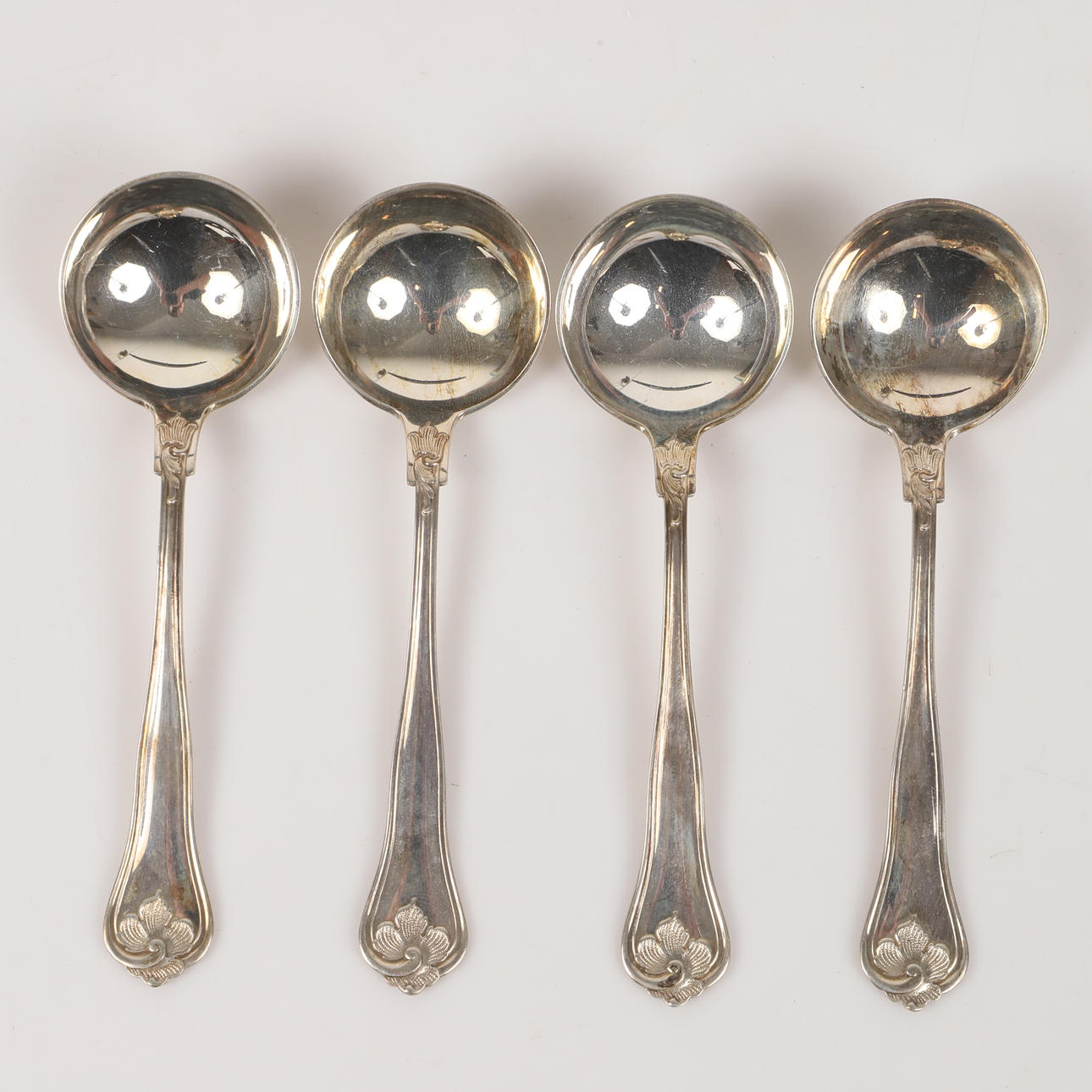 DESSERTSKEDAR, 4 stycken, "Sachsisk", silver.