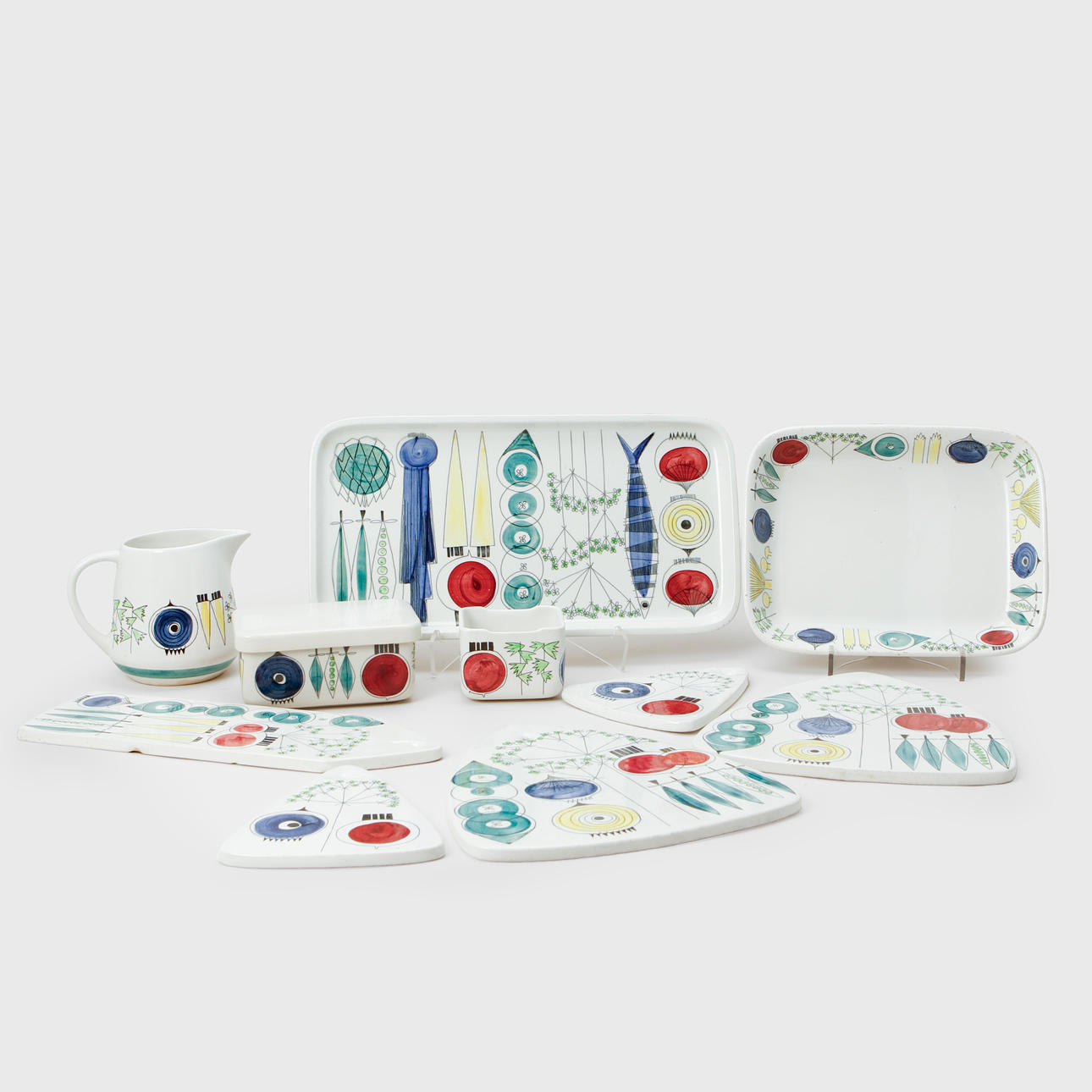 MARIANNE WESTMAN. Servisdelar, 9 st, "Picknick" Rörstrand.