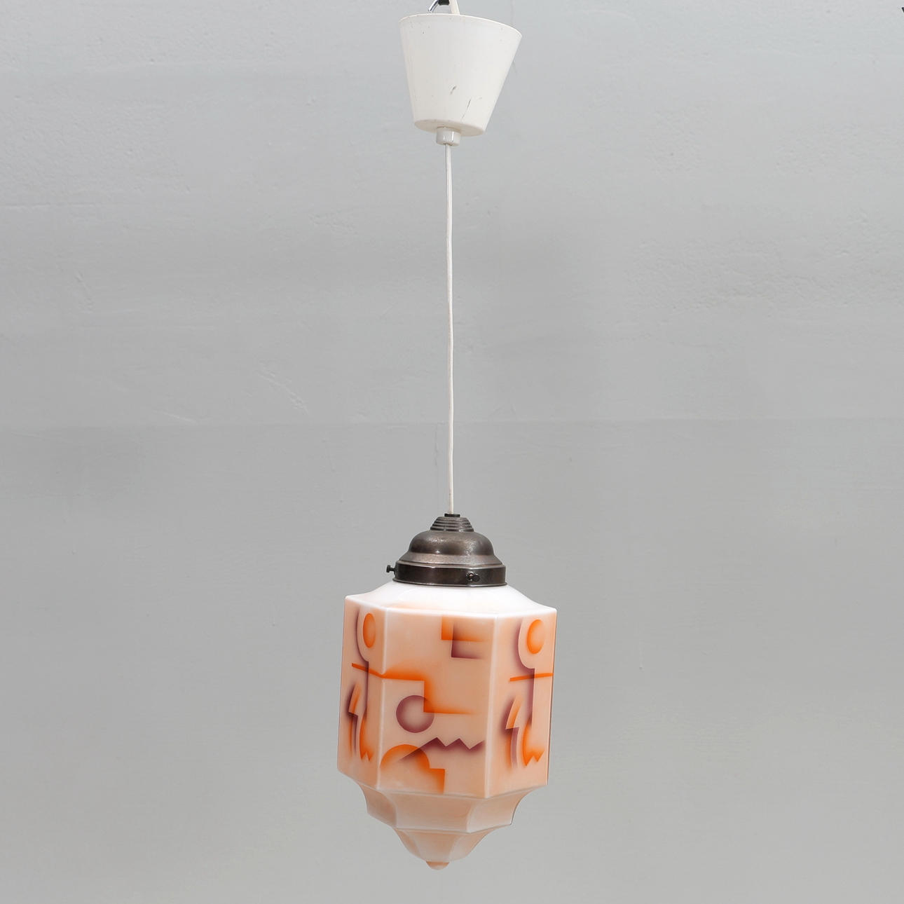 TAKLAMPA, glas/metall, Funkis, 1930-tal.