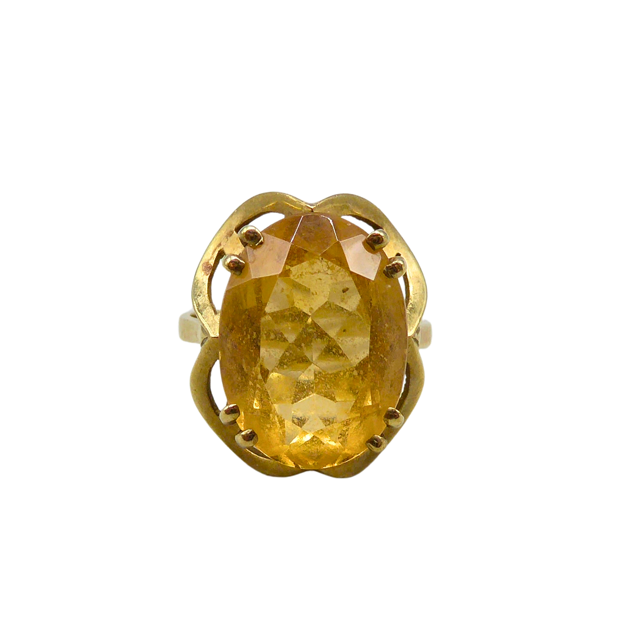 BERYL IN AN 8K GOLD RING SETTING.