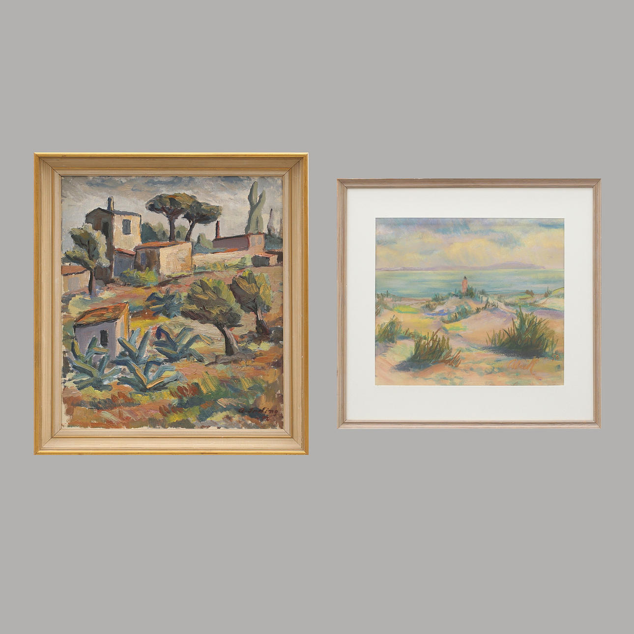 ALRIK IRDING. 2 pieces, oil on canvas and pastel, signed and dated.
