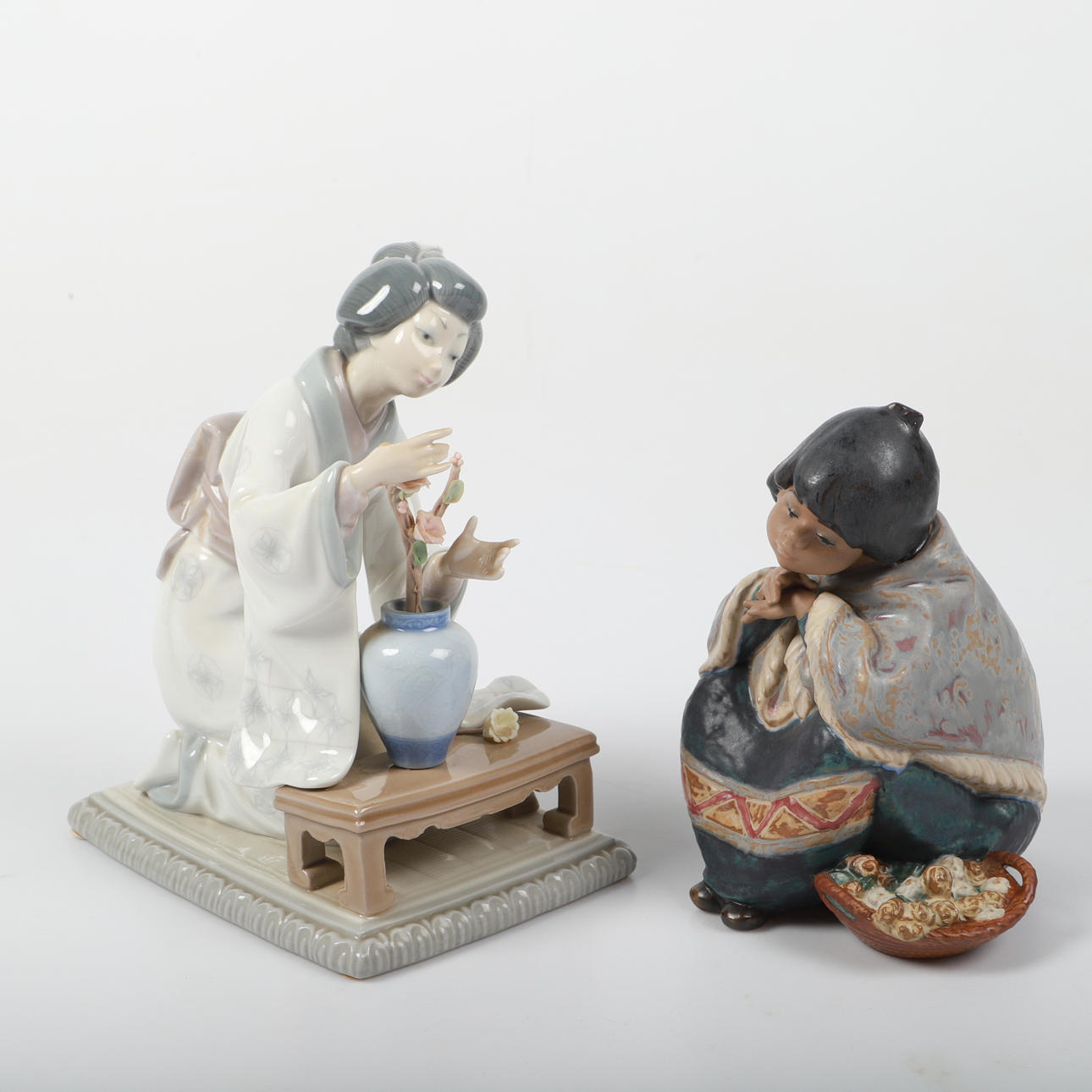 FIGURINER, 2 stycken, porslin, Lladro, Spanien.