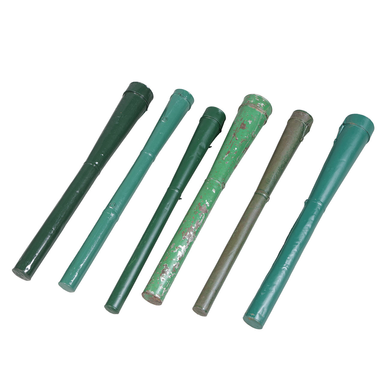 SIX TIN QUIVER CASES (6).
