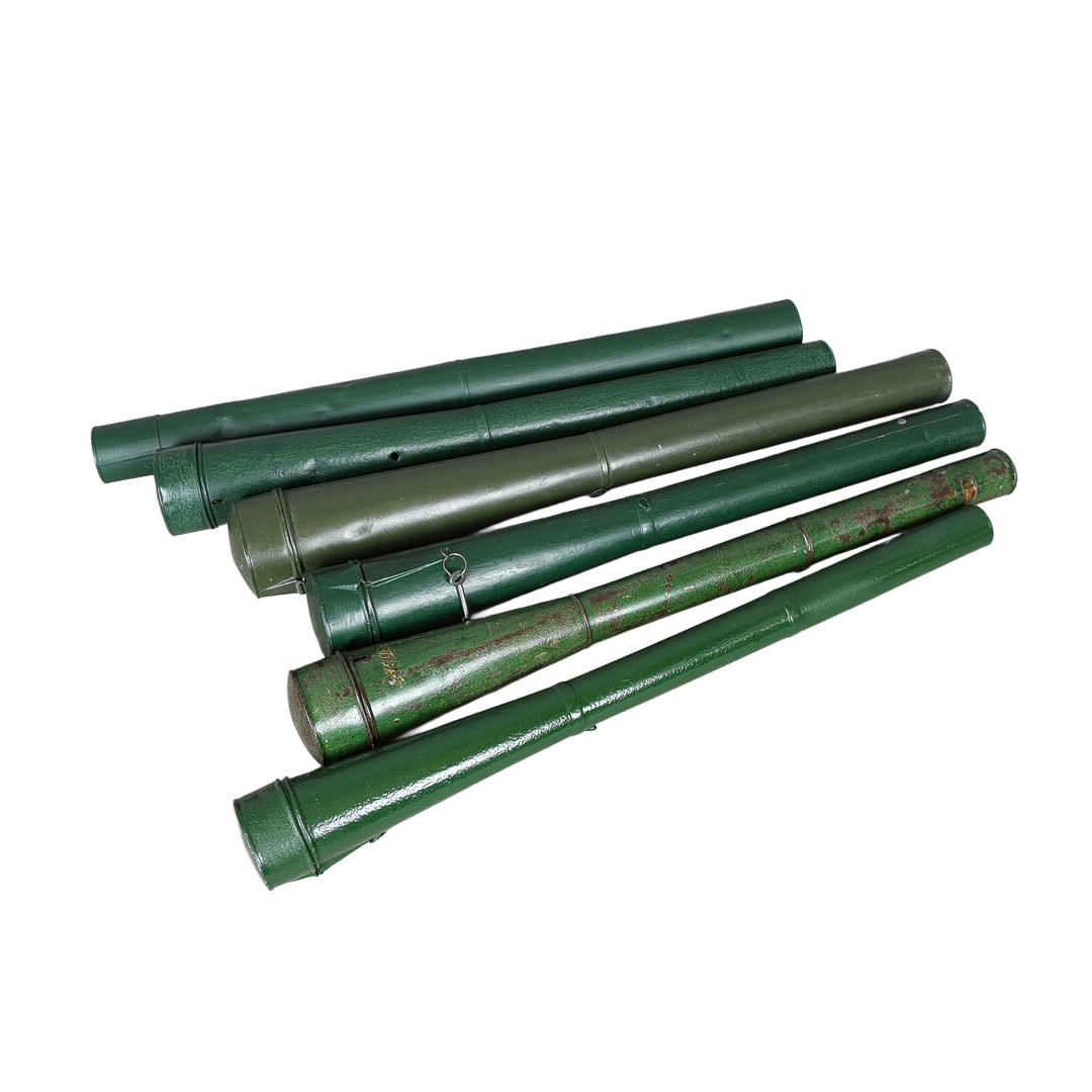 SIX TIN QUIVER CASES (6).