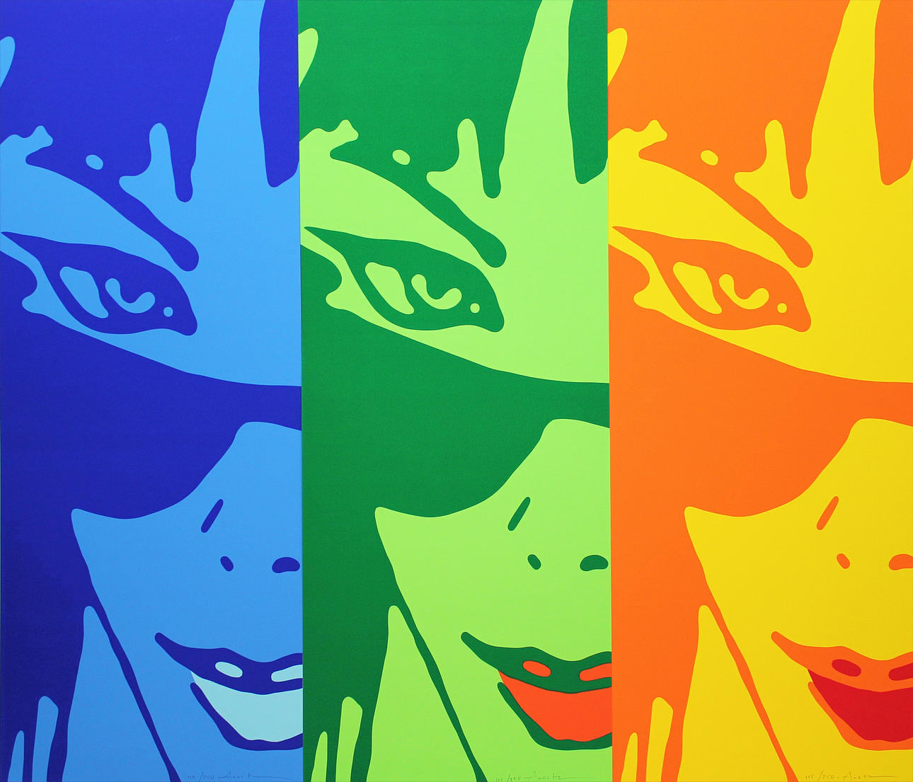 JOHNNY ACOSTA. Modesty. Edition 250x3. Färgserigrafi. Signerade Acosta. Numrerade 115/250.