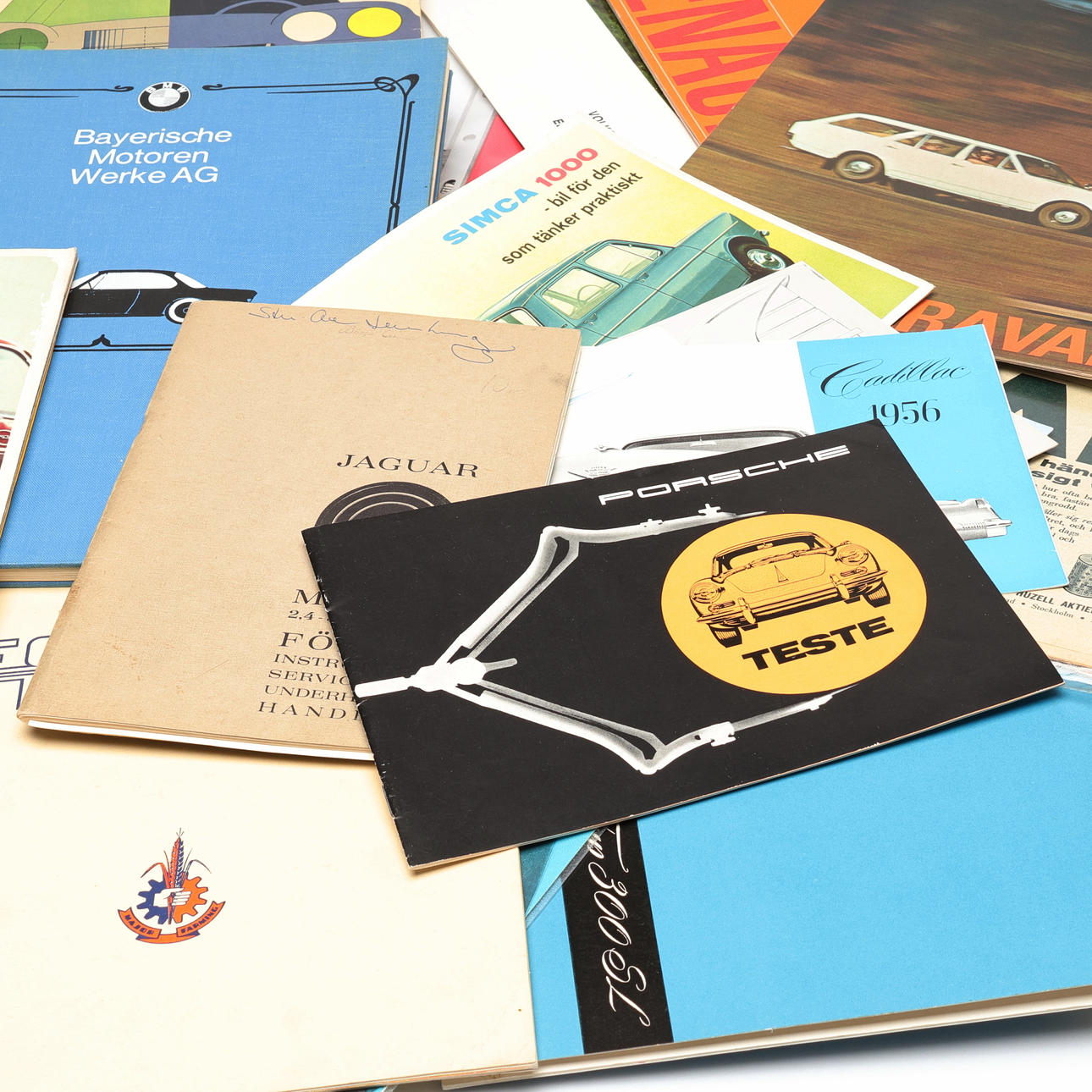 INSTRUCTION MANUALS/CATALOGUES, 27 pcs, incl. Mercedes-Benz, Volkswagen ...
