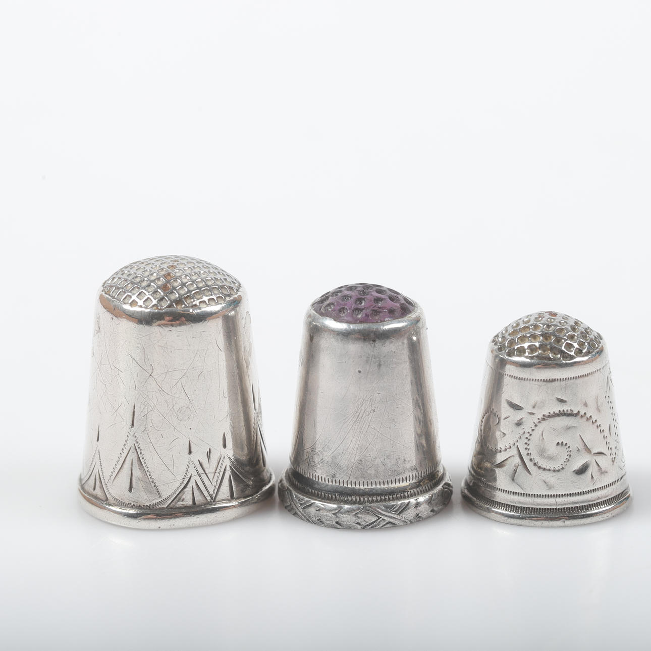 FINGERBORGAR, 3 stycken, silver.