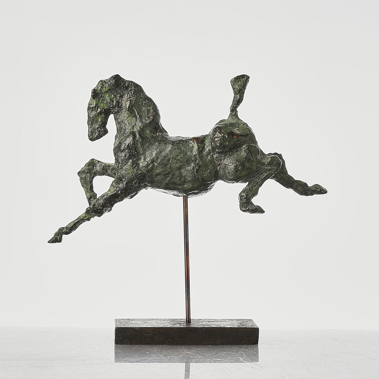 SCULPTURE, Bronze, Horse on stand, unsigned.