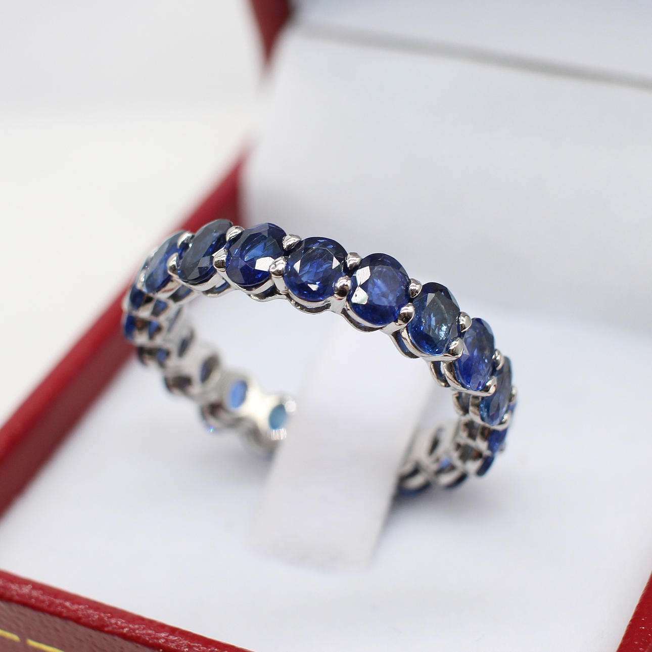 PLATINUM SAPPHIRE FULL ETERNITY RING.