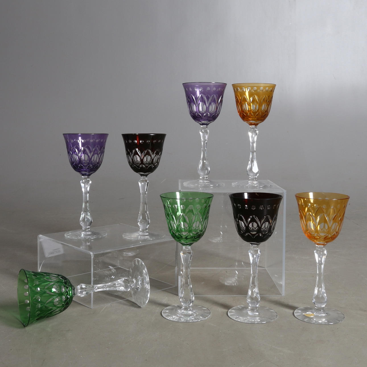 WEINGLÄSER, 8 Stück, Glas, Rosenthal, 1900er Jahre.