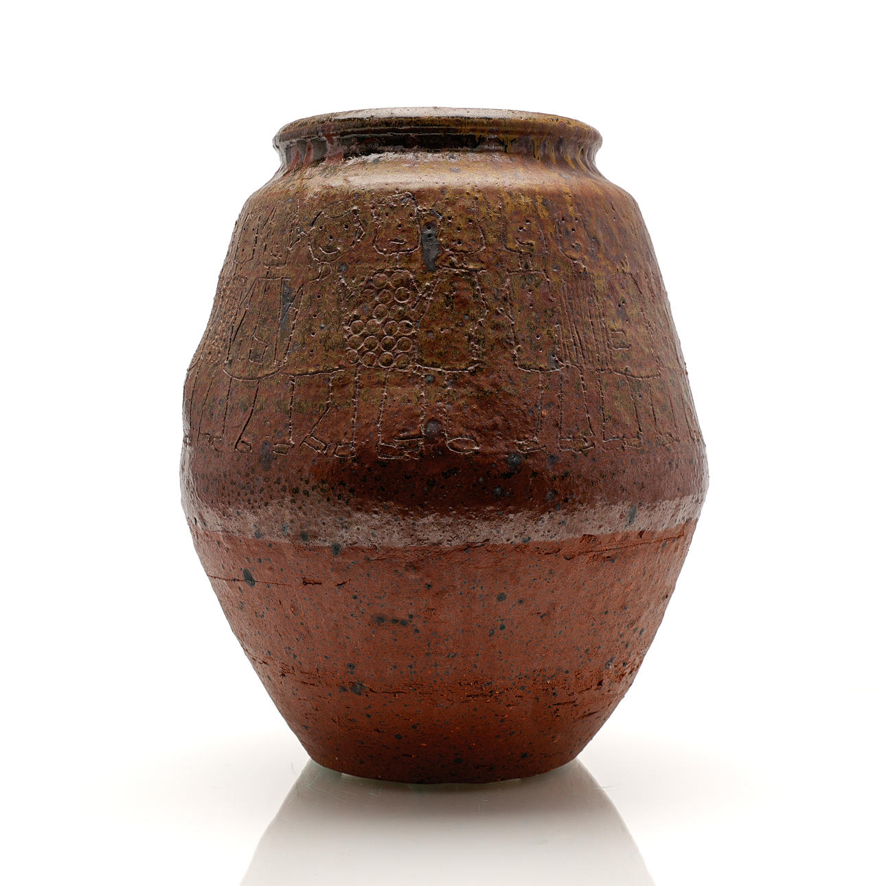 ROLF PALM. Floor vase, stoneware, signed and dated Palm 1966 Mölle.
