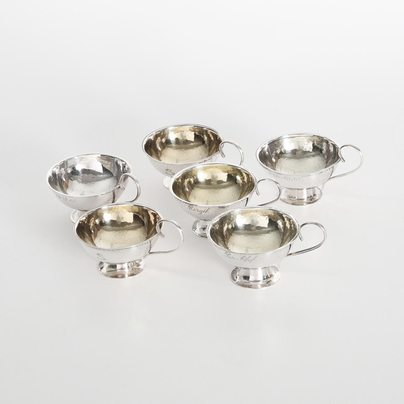 PUNSCHKOPPAR, 6 st, silver, 1941-1946.
