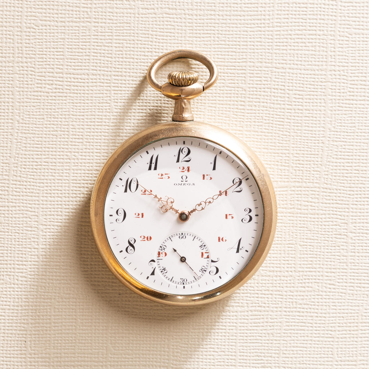 OMEGA. 50 mm, gold-plated, approx. 1915.