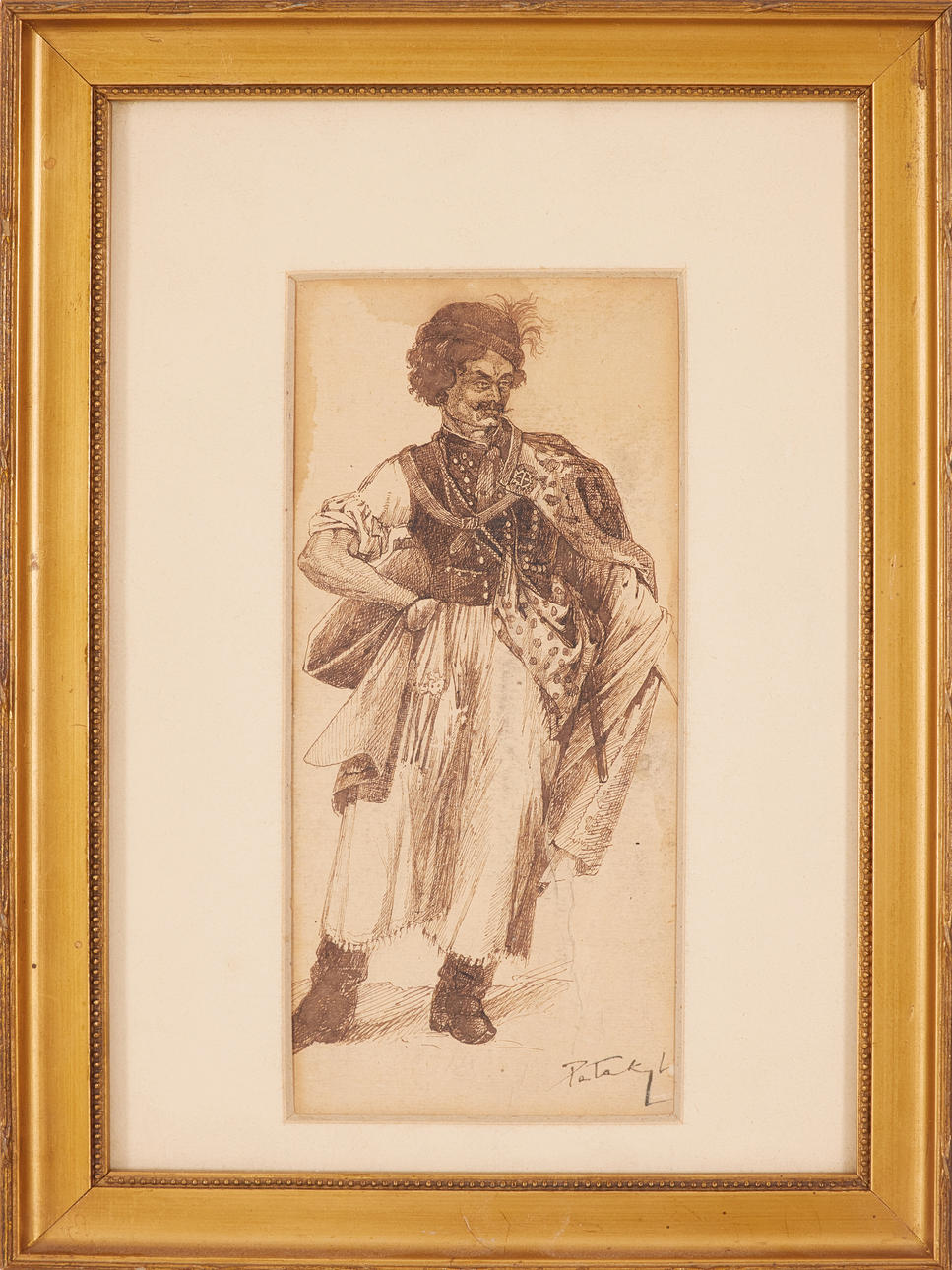 LÁSZLÓ PATAKY. (1857–1912). Tusch på papper, 1800-tal.