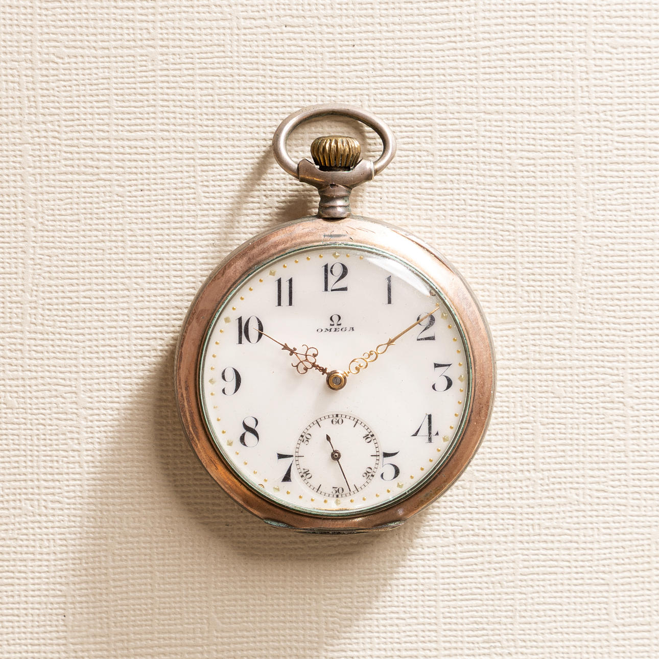 OMEGA. 49 mm, silver, 1915.