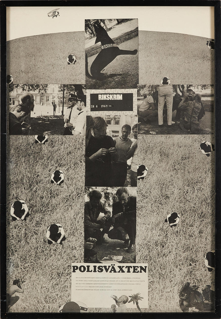 KJARTAN SLETTEMARK. "Polisväxten" collage, offsettryck.