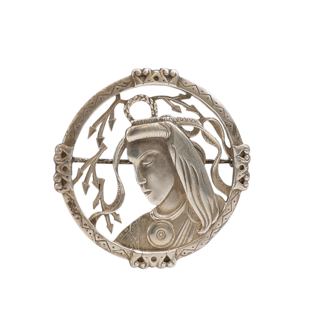GEORG BUCHERT. Brosch, silver, Helsingfors, 1940. Totalvikt 7,3 gram.