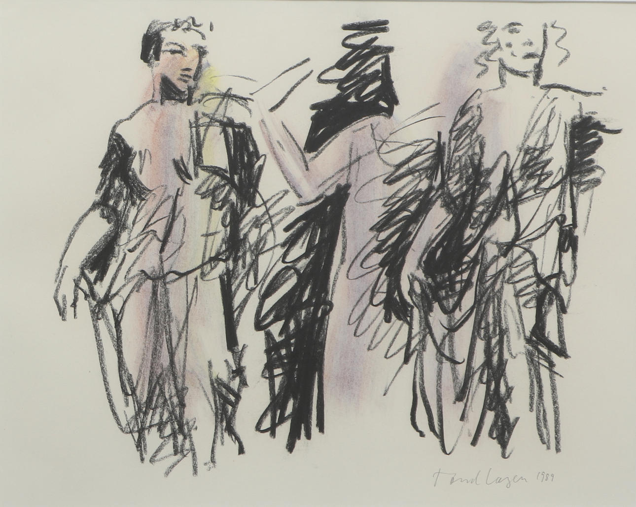TORD LAGER. Pastell, "De tre gracerna", signerad och daterad 1989.