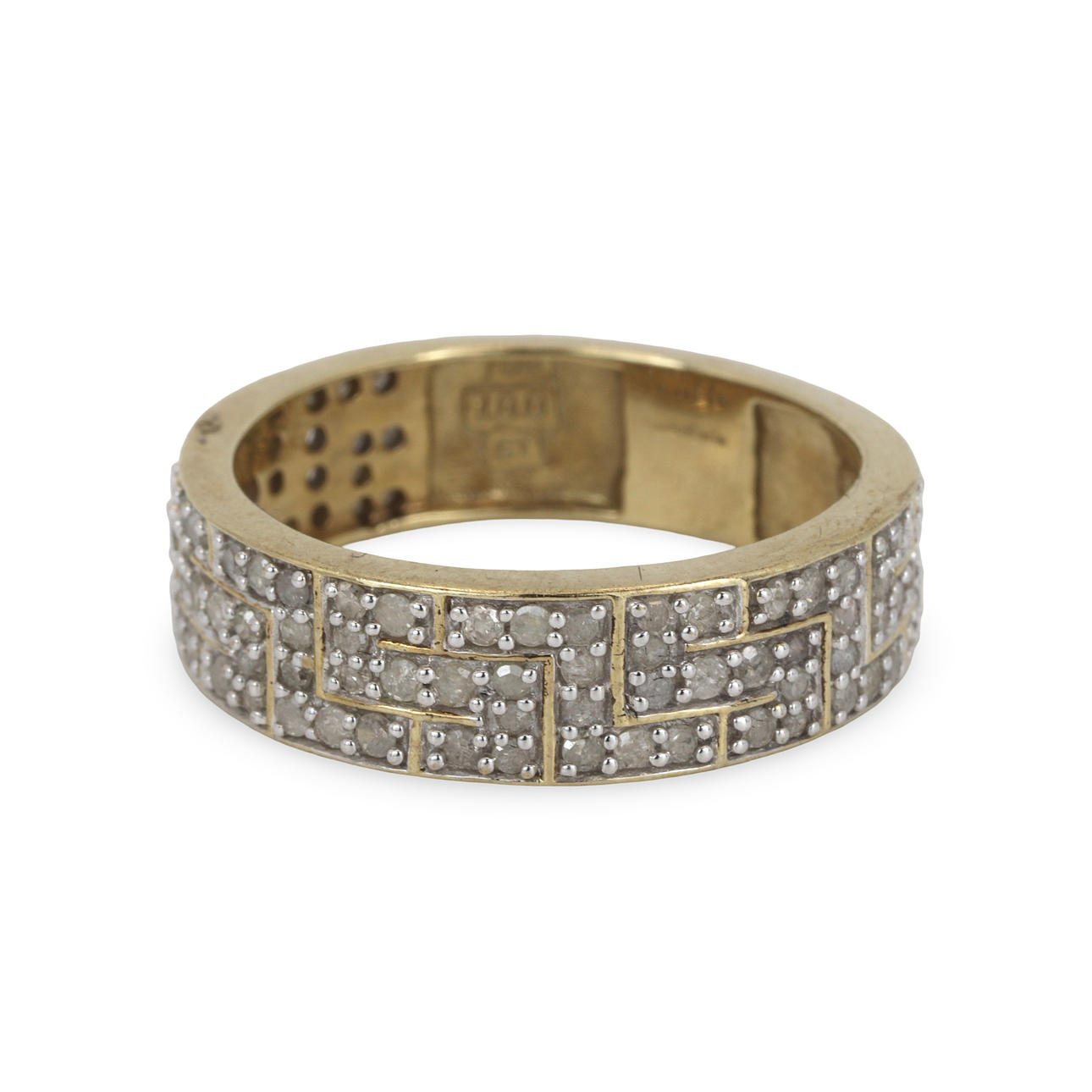 9KT GULDRING MED DIAMANTER.