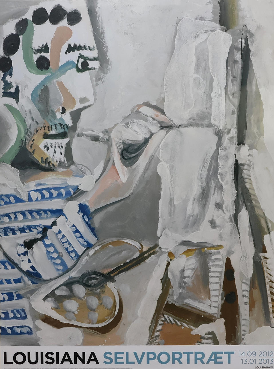 PABLO PICASSO. utställningsaffisch, "Selvportraet, Louisiana 2012-2013.