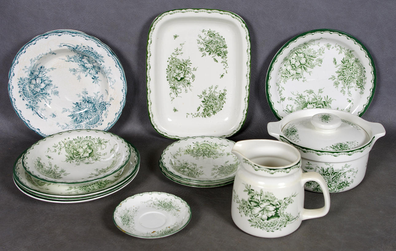 SERVISDELAR, "Grön Anna", Rörstrand.