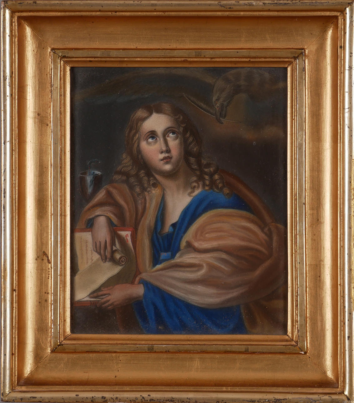 DOMENICHINO. EFTER. TAVLA, Johannes Evangelisten, 1800-tal.
