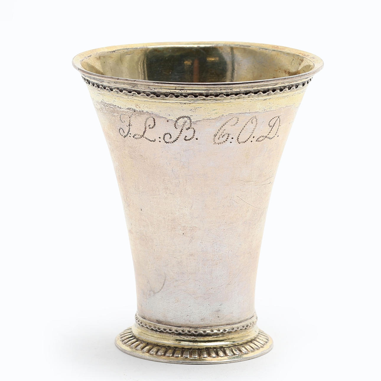 WEDDING BEAKER. Silver, Johan Ek, Gävle 1736.