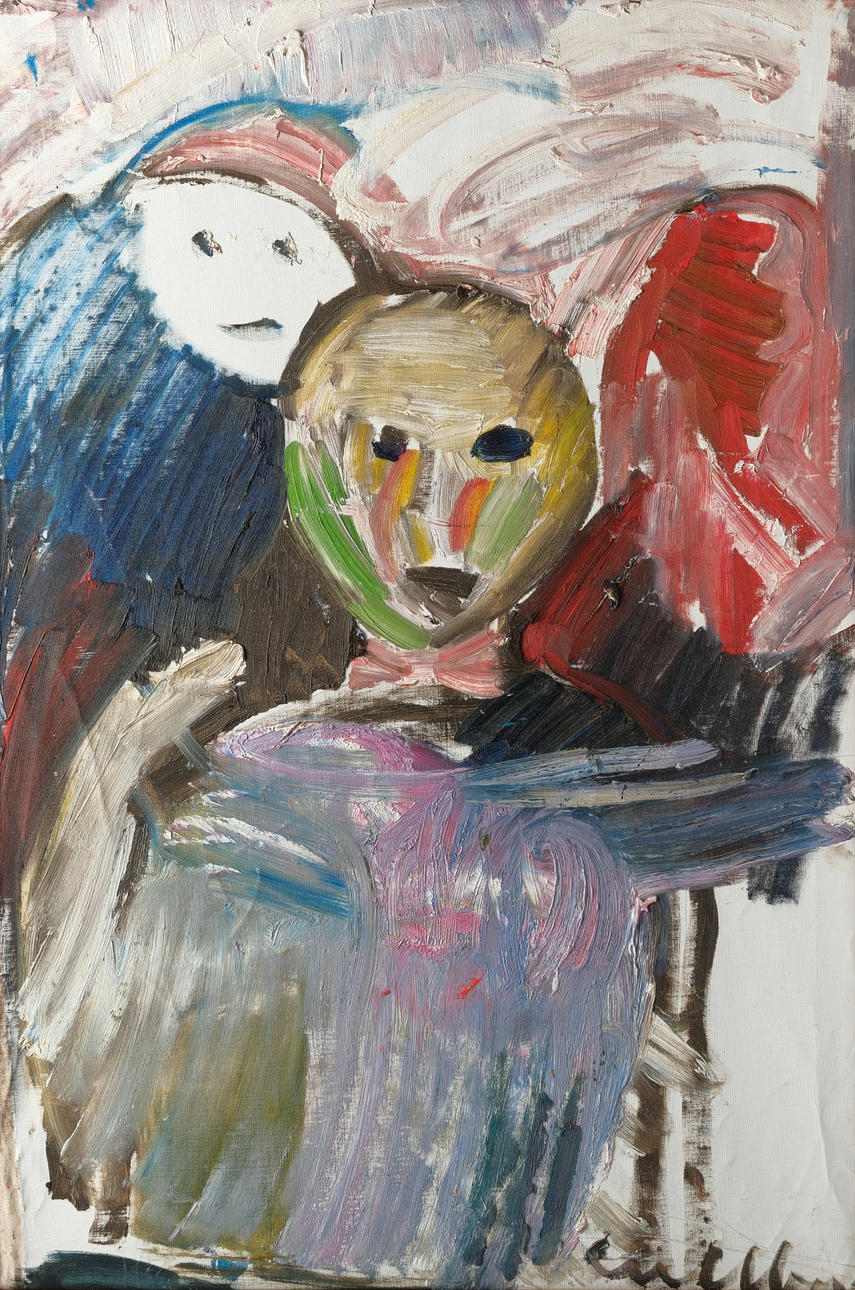ERLAND CULLBERG. Olja på duk, "Självporträtt om kvällen", signerad.