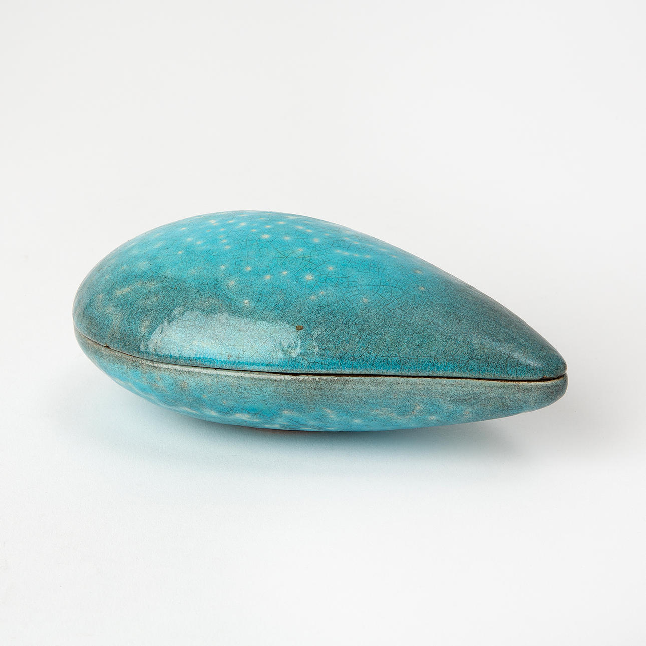 HANS HEDBERG. Box, high-fire faience, signed, Biot, France.