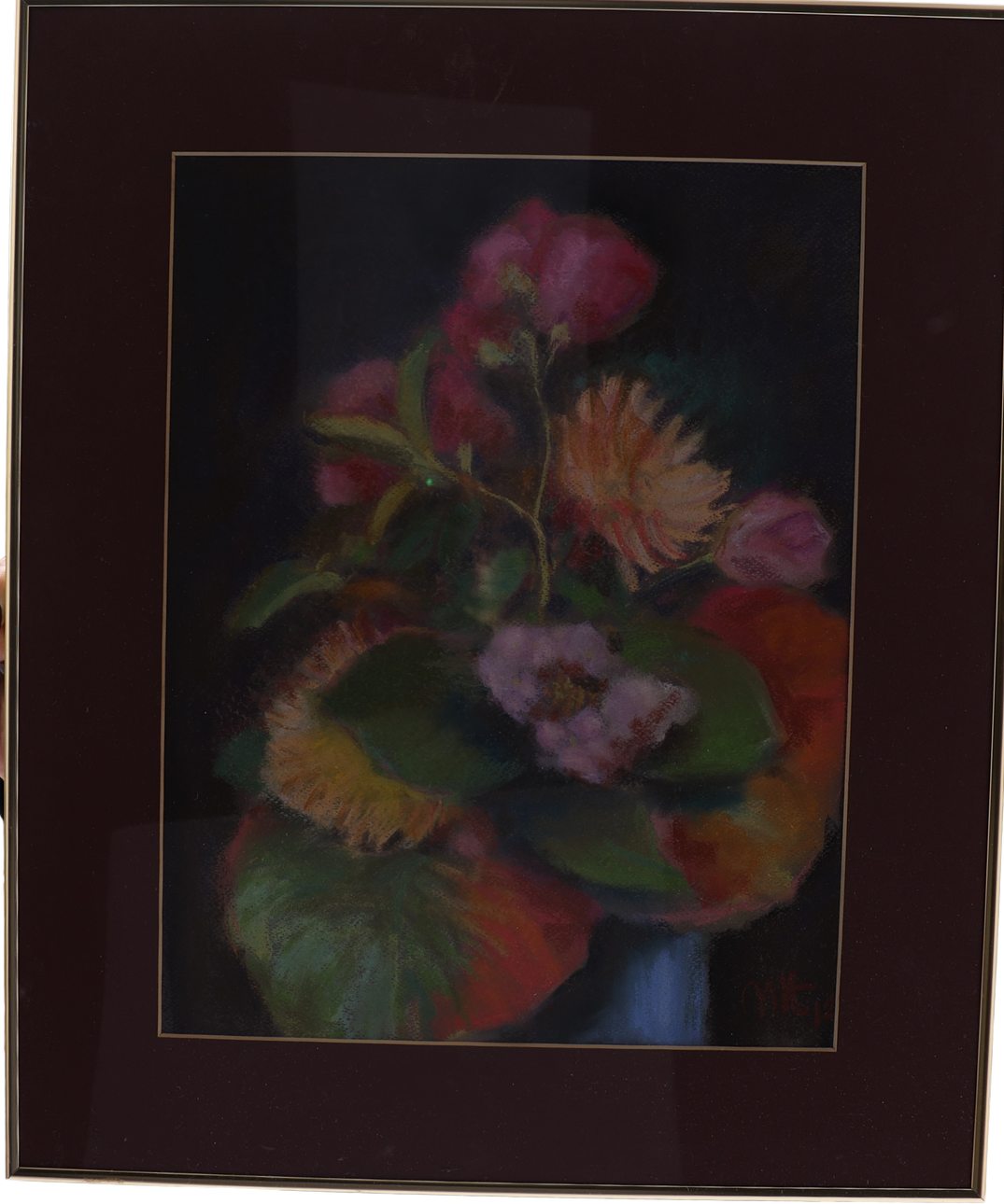 OIDENTIFIERAD KONSTNÄR. "Autumm flowers" pastell, á tergo signerad Malgorzata.